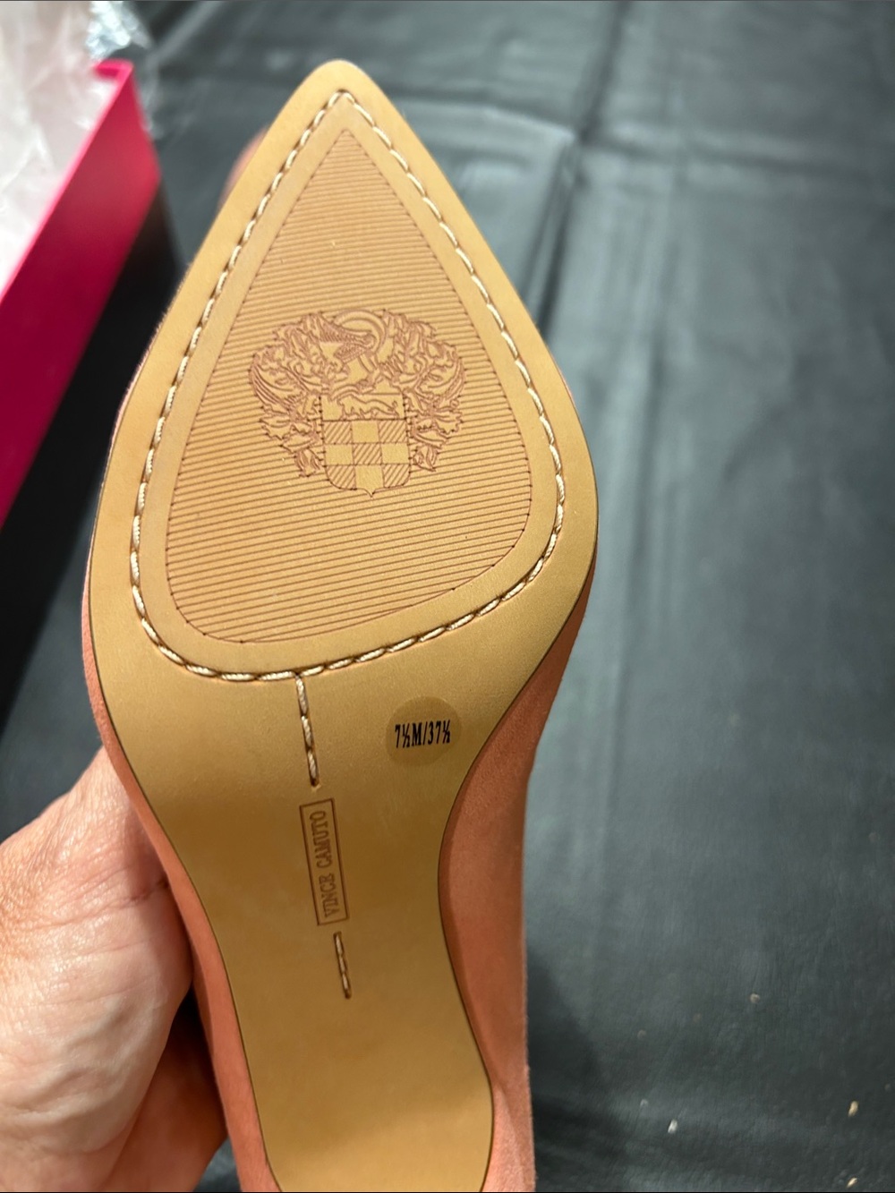 Vince Camuto Coral Pink Pointed Toe Suede Pumps - Picture 7 of 10